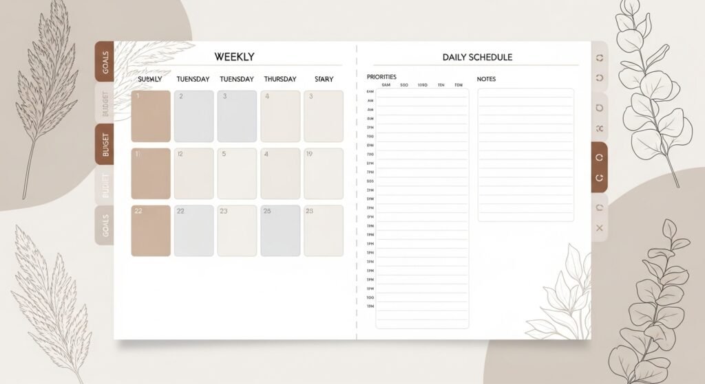 digital planner canva template design minimalist by artisan anthology llc.