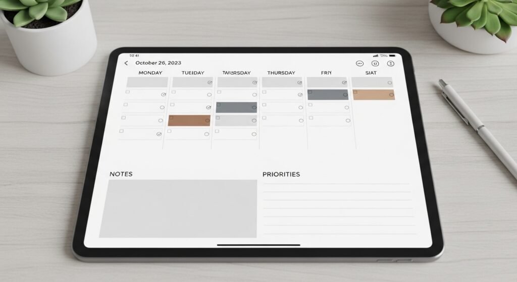 digital planner canva template minimalist productivity by artisan anthology llc.