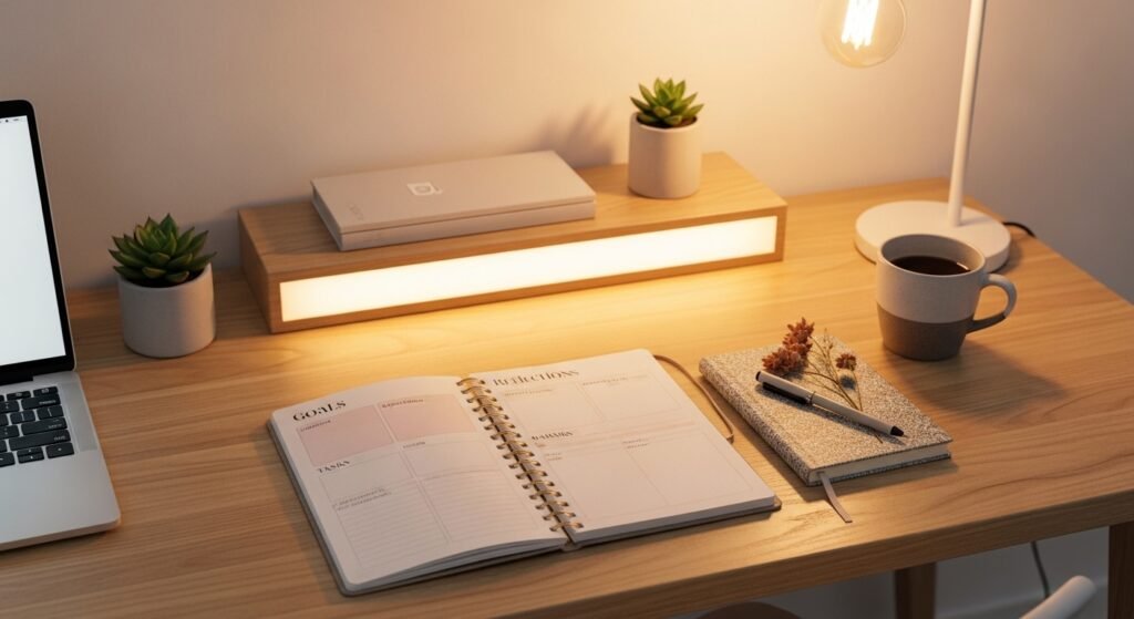 glow up productivity routine planning workspace by artisan anthology llc.