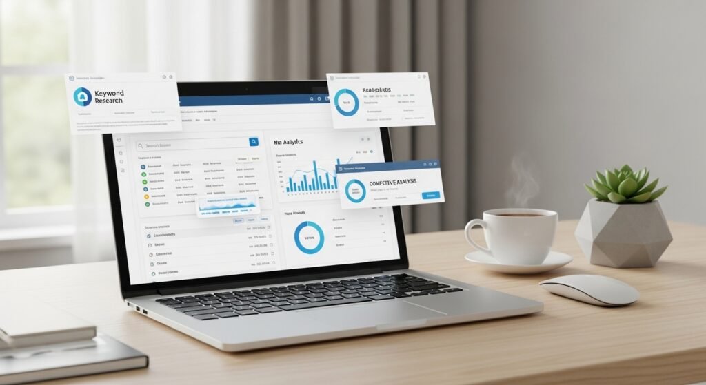 keyword research seo strategy workspace by artisan anthology llc.