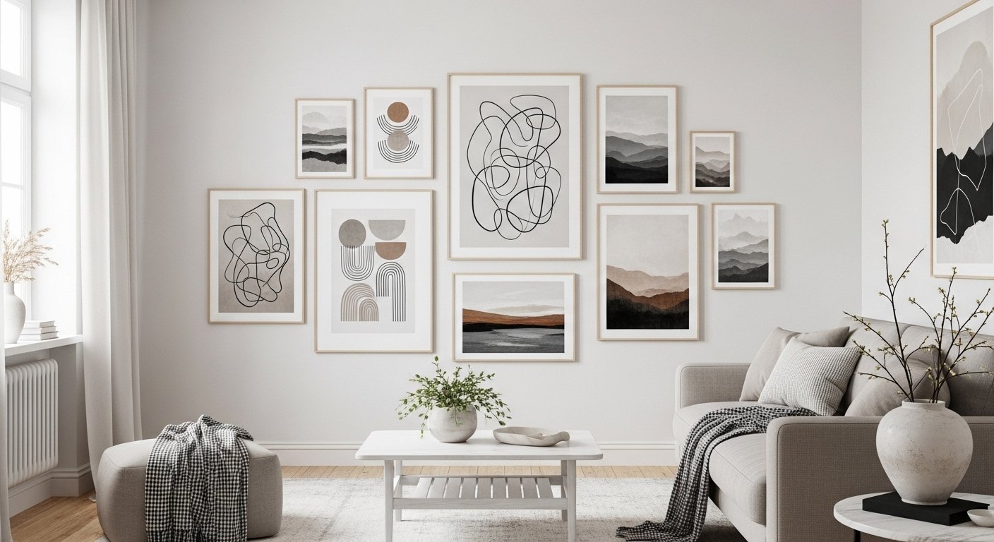minimalist wall art set neutral home decor by artisan anthology llc.
