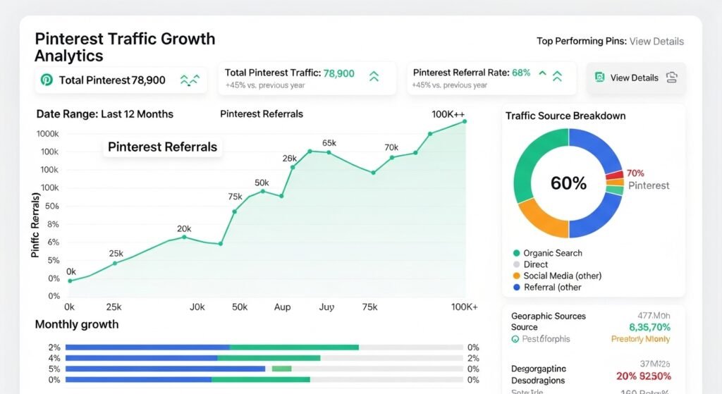pinterest traffic blog growth analytics by artisan anthology llc.