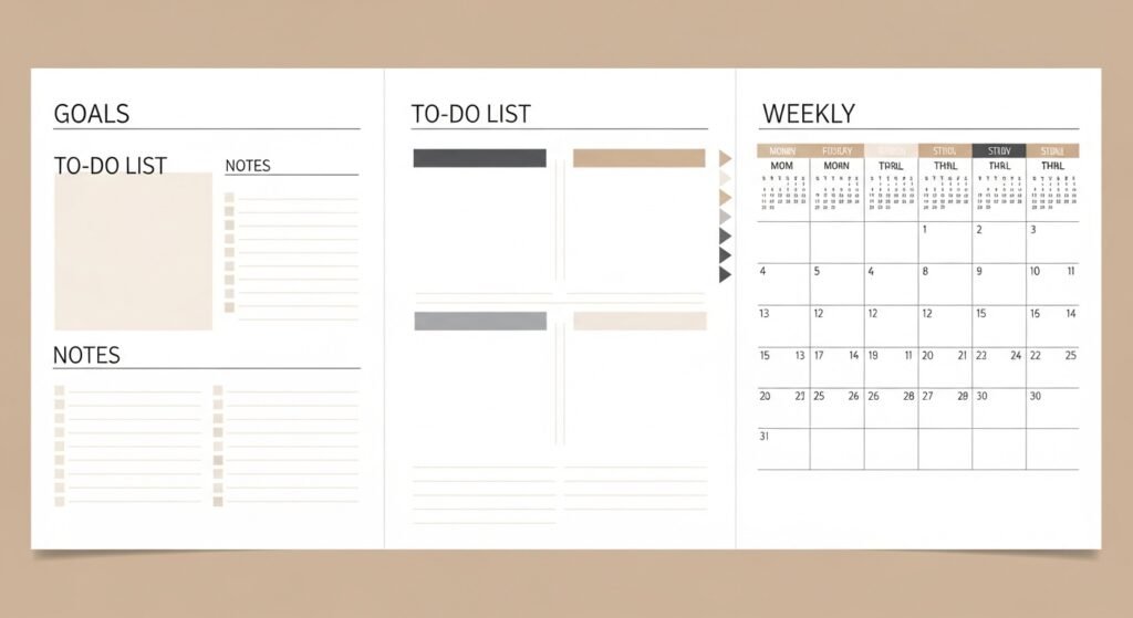 printable planner design minimalist aesthetic by artisan anthology llc.