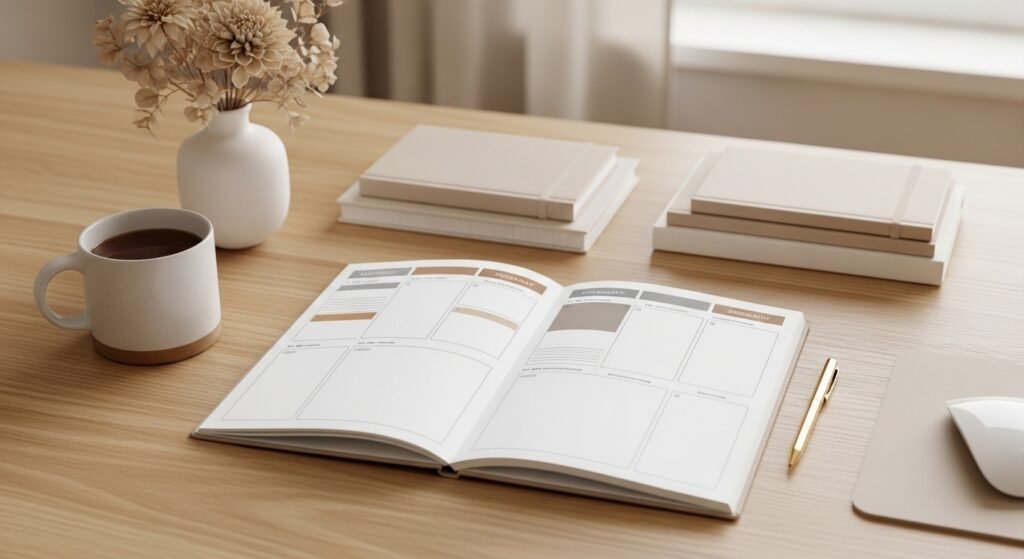 printable planner digital product mockup by artisan anthology llc.