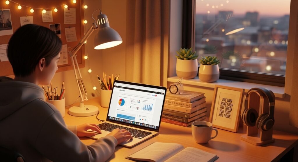 student side hustle online income workspace by artisan anthology llc.