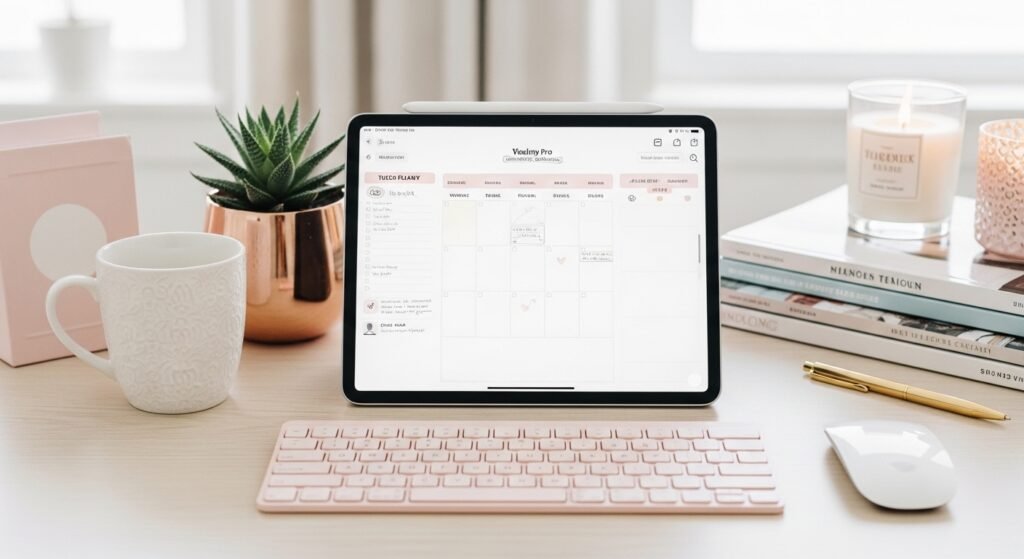 that girl digital planner ipad mockup by artisan anthology llc.