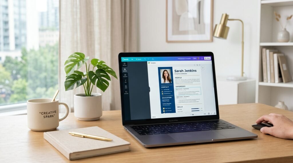 Best editable Canva CV template for job seekers by artisan anthology llc.