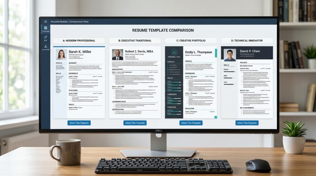 Comparison of top professional CV templates by artisan anthology llc.