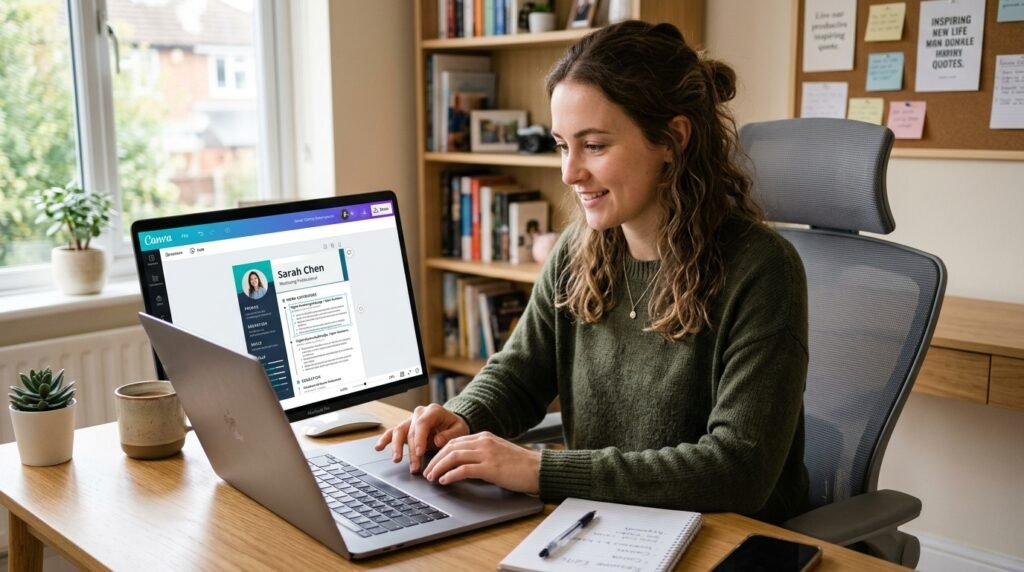 Editing Canva resume template by artisan anthology llc.
