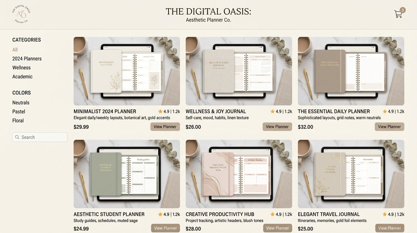 Editing aesthetic digital planner in Canva by artisan anthology llc.