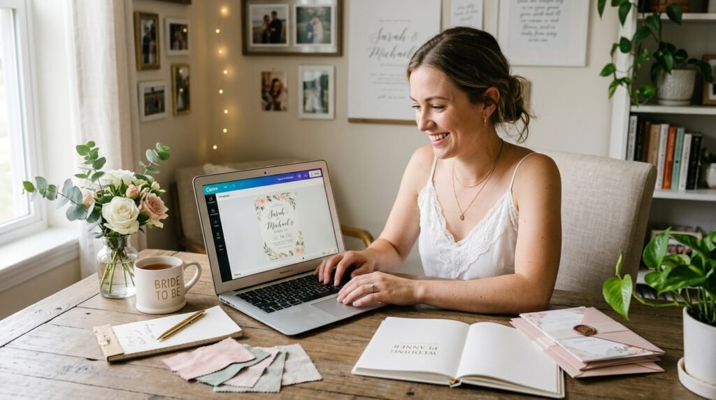 Editing editable wedding invitation template online by artisan anthology llc.