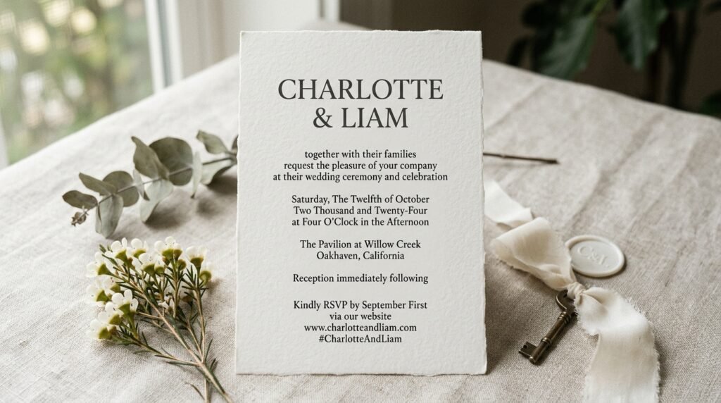 Editorial minimalist printable wedding invitation by artisan anthology llc.
