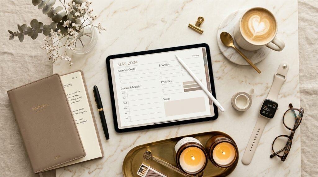 Elegant digital planning lifestyle setup by artisan anthology llc.