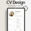 Elite Graphic Designer CV Template - Professional Resume & Matching Cover Letter for Canva by artisan anthology