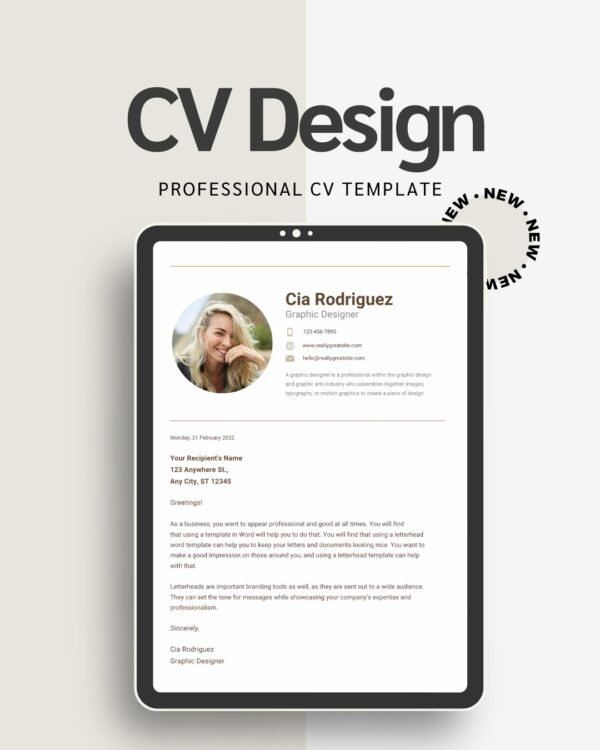 Elite Graphic Designer CV Template - Professional Resume & Matching Cover Letter for Canva by artisan anthology