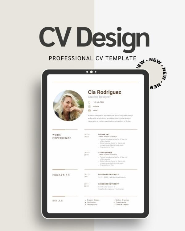 Elite Graphic Designer CV Template - Professional Resume & Matching Cover Letter for Canva by artisan anthology