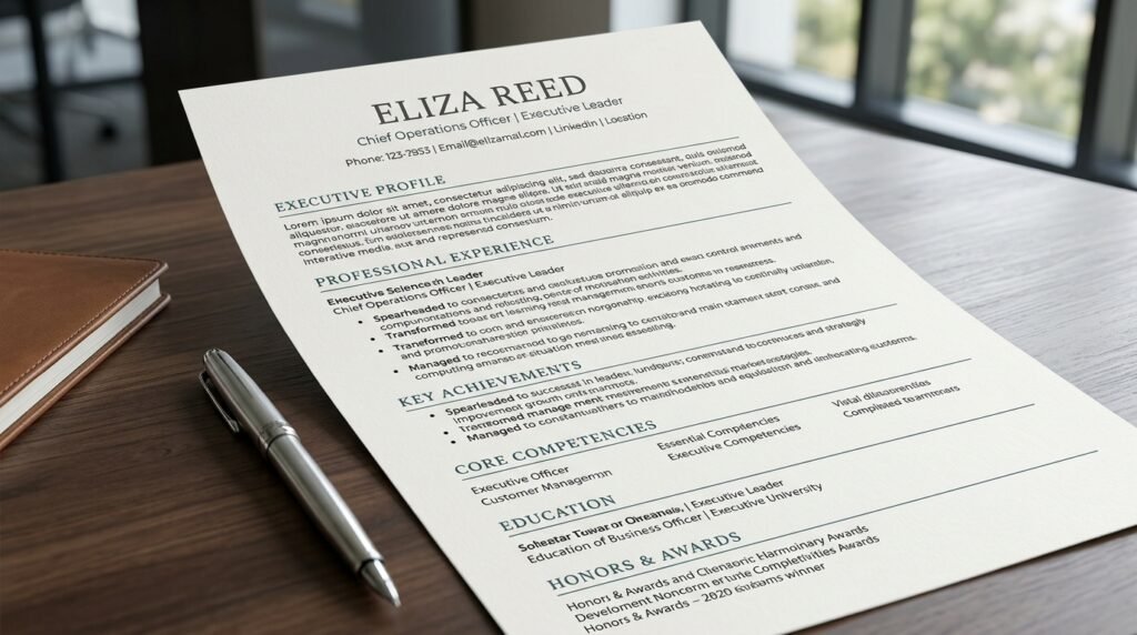 Executive ATS resume template by artisan anthology llc.