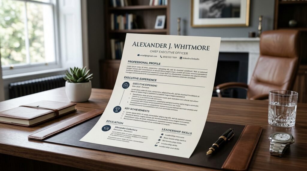 Executive professional CV template by artisan anthology llc.