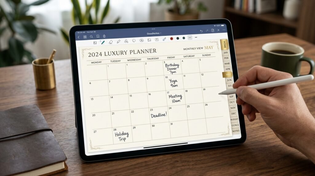 Luxury GoodNotes digital planner by artisan anthology llc.