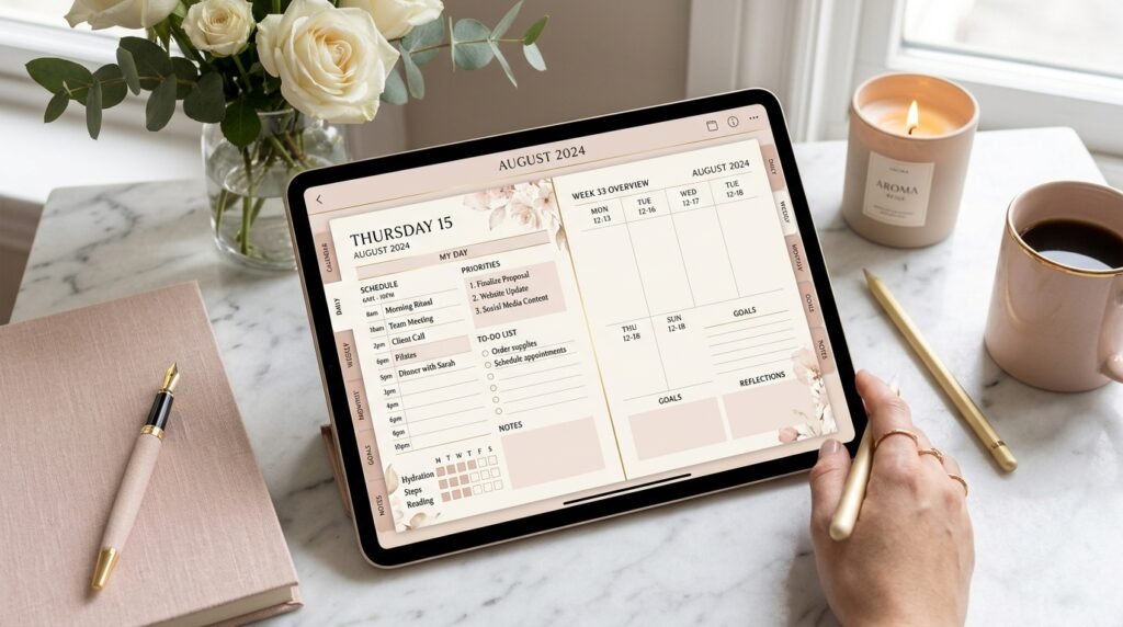 Luxury digital planner designs by Artisan Anthology llc.