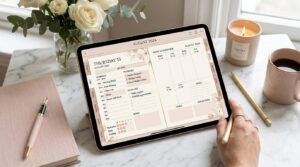 Luxury digital planner designs by Artisan Anthology llc.