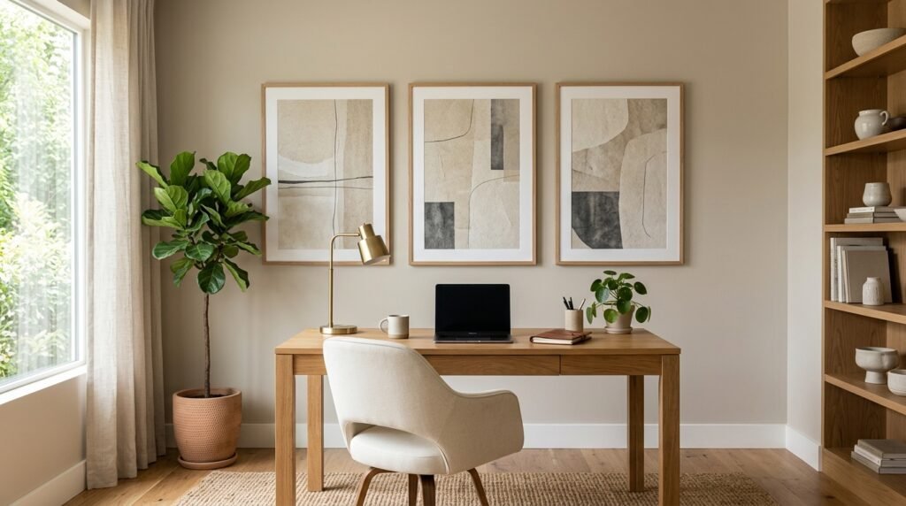 Neutral wall art for modern office décor by artisan anthology llc.