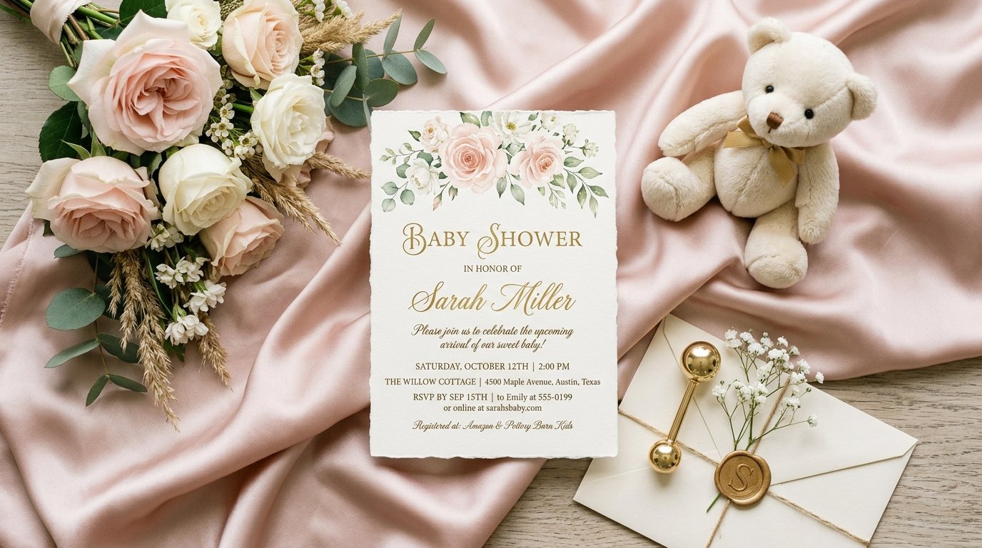 Top printable baby shower invitation template for elegant events by artisan anthology llc.