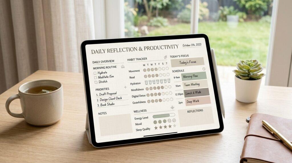 Wellness digital planner for productivity by artisan anthology llc.