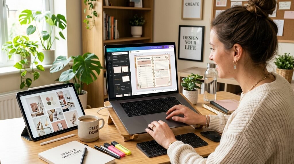 creating digital planner in canva by artisan anthology llc.