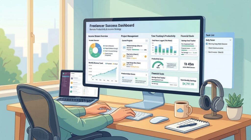 freelancing online income workspace strategy by artisan anthology llc.