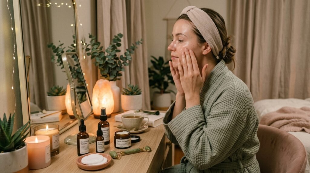 night skincare routine glowing skin guide by artisan anthology llc.