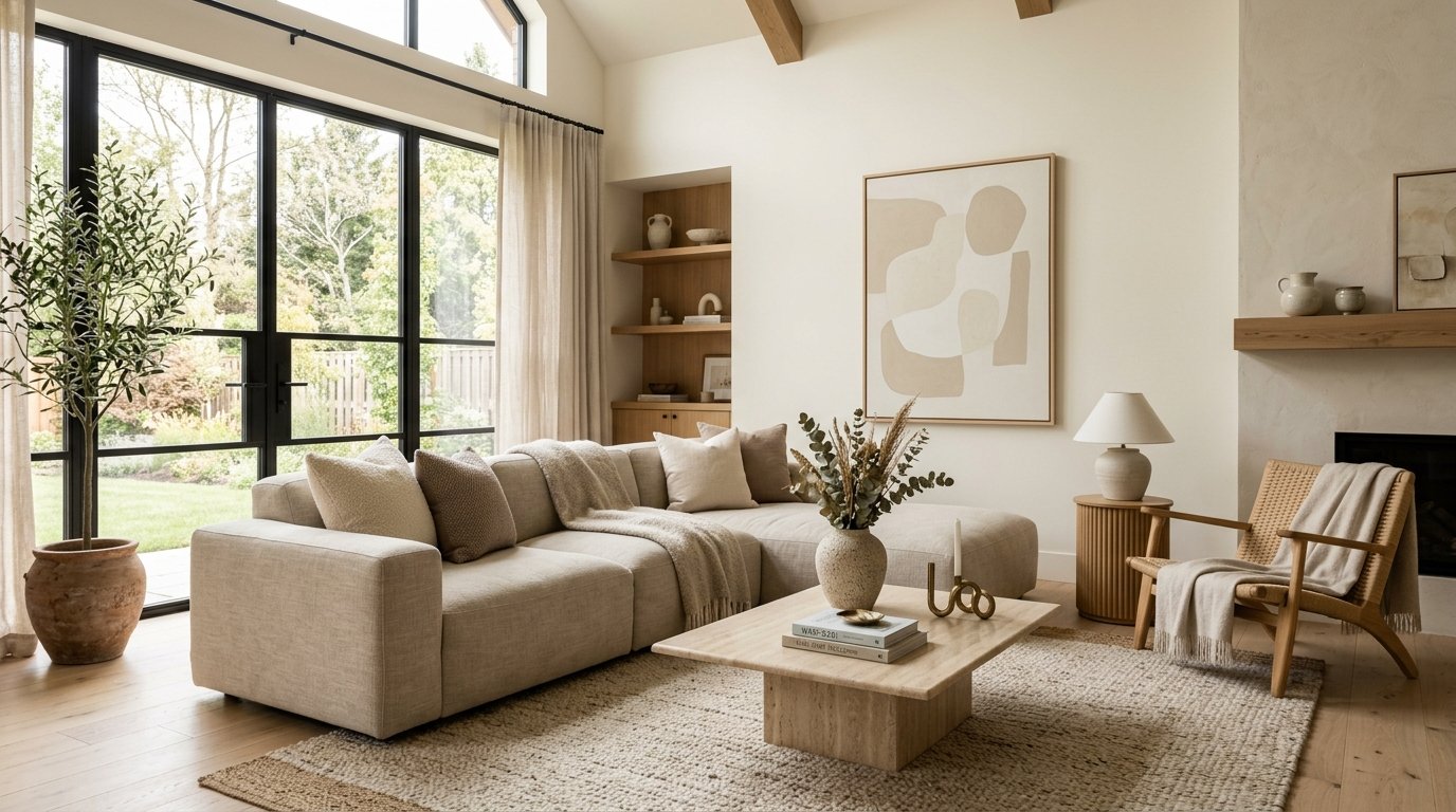 quiet luxury home decor trend living room by artisan anthology llc.