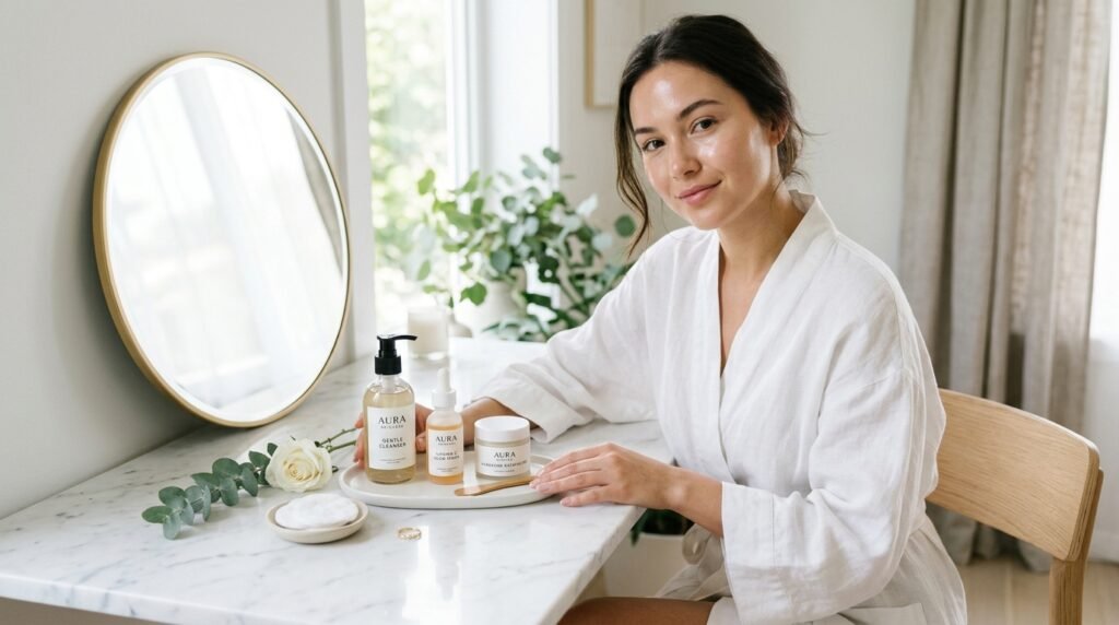 skincare routine products for glowing skin by artisan anthology llc.