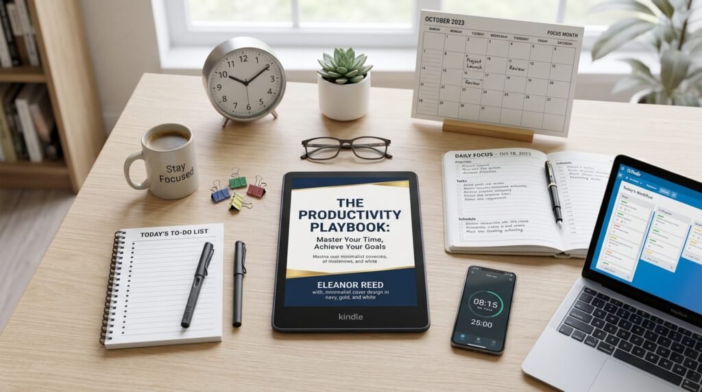Productivity eBook PDF download displayed on a modern workspace by artisan anthology llc.